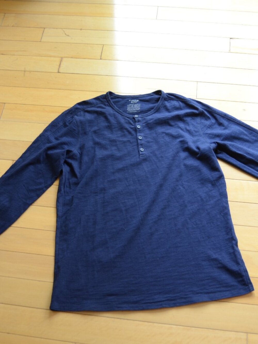 Vince navy blue henley shirt size L men
